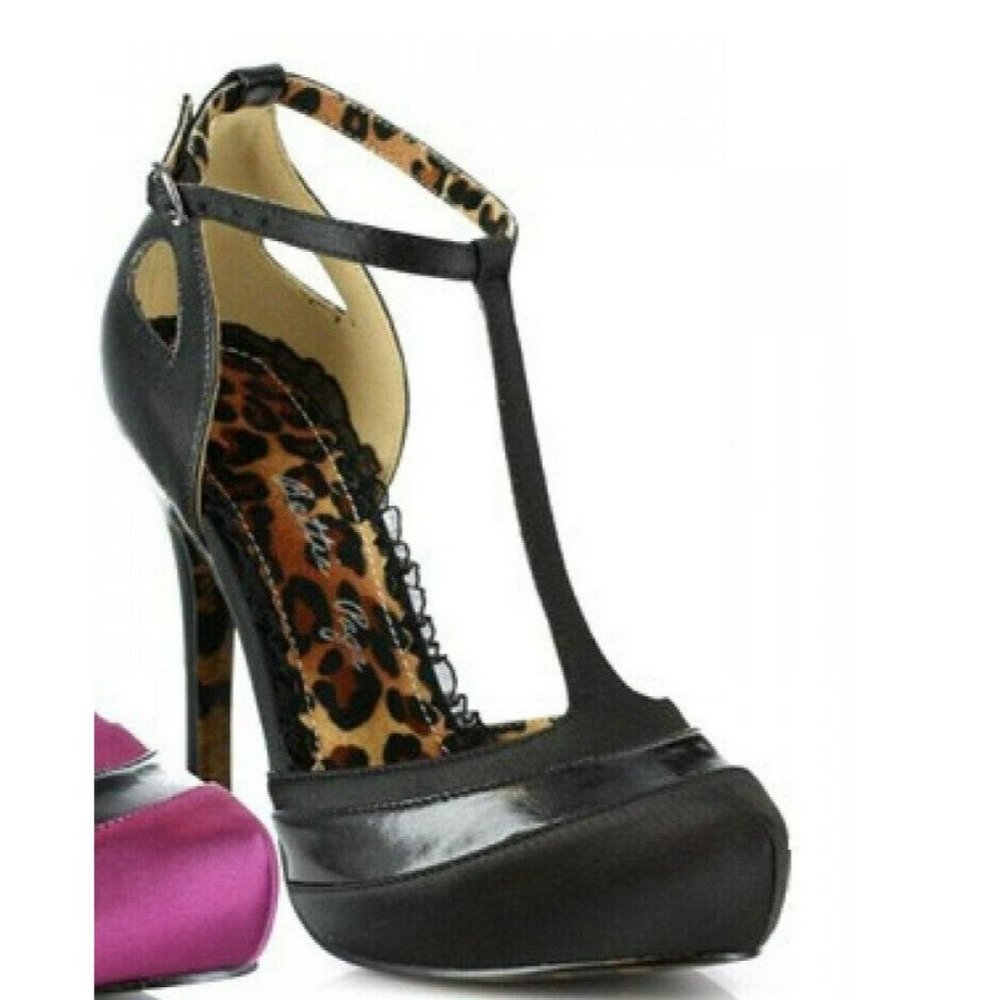 Ellie Shoes 5 Inch Stiletto Heel T Strap Platform‎ Pump NEW